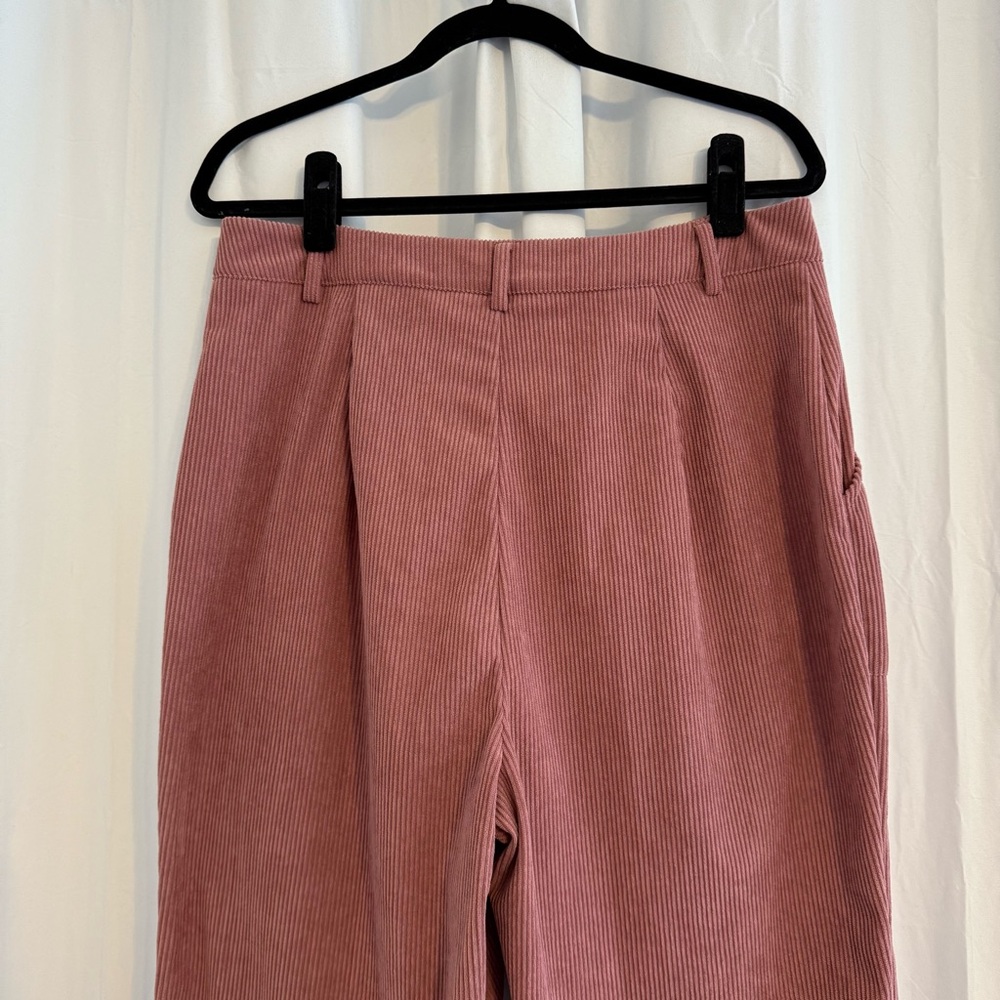 Cider Corduroy Wide Leg Pants Mauve Pink High Rise Large - Picture 5 of 7